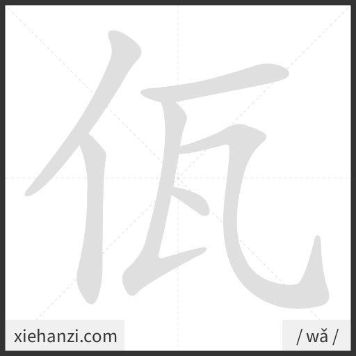 Ảnh động thứ tự nét chữ 佤 - cách viết từng nét