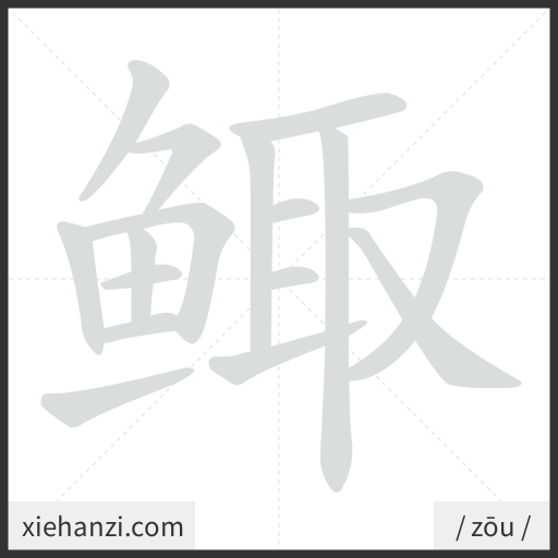 Ảnh động thứ tự nét chữ 鲰 - cách viết từng nét