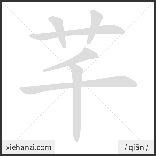 Ảnh động thứ tự nét chữ 芊 - cách viết từng nét