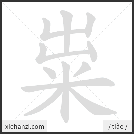 Ảnh động thứ tự nét chữ 粜 - cách viết từng nét