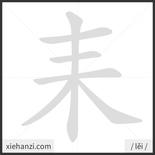 Ảnh động thứ tự nét chữ 耒 - cách viết từng nét