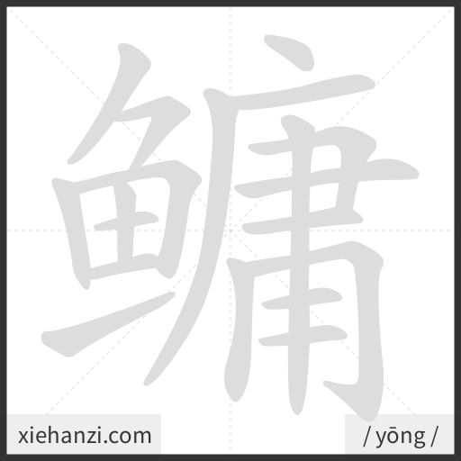 Ảnh động thứ tự nét chữ 鳙 - cách viết từng nét