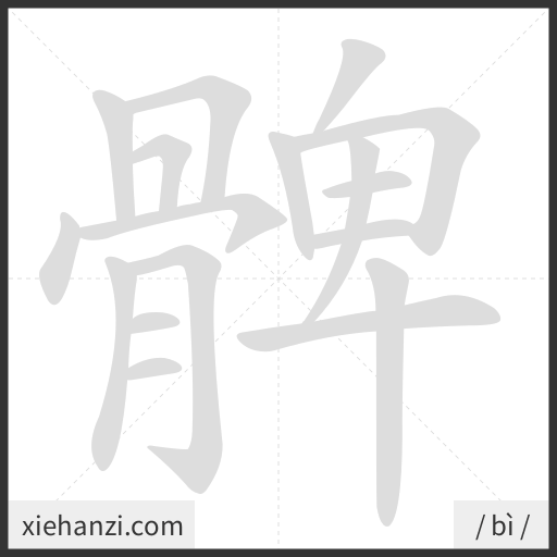 Ảnh động thứ tự nét chữ 髀 - cách viết từng nét