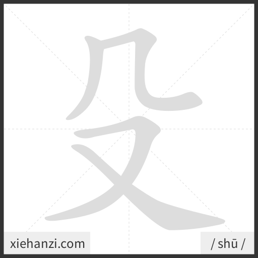 Ảnh động thứ tự nét chữ 殳 — cách viết từng nét