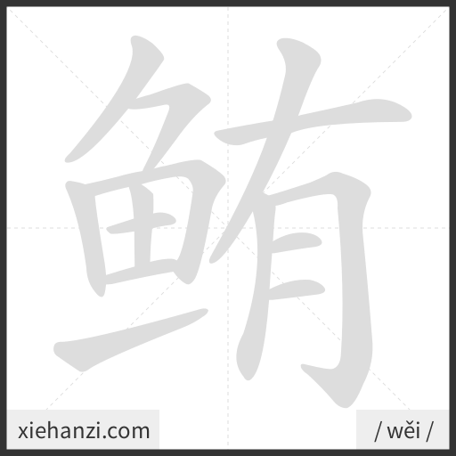 Ảnh động thứ tự nét chữ 鲔 - cách viết từng nét