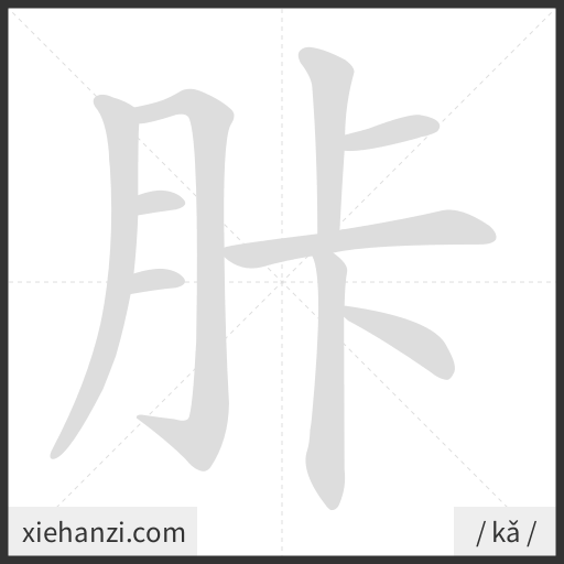 Ảnh động thứ tự nét chữ 胩 - cách viết từng nét