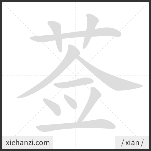 Ảnh động thứ tự nét chữ 莶 - cách viết từng nét