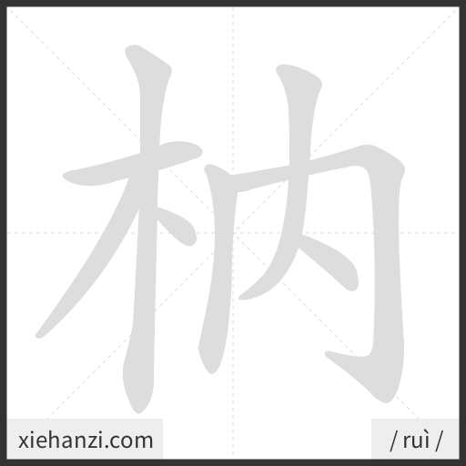 Ảnh động thứ tự nét chữ 枘 - cách viết từng nét