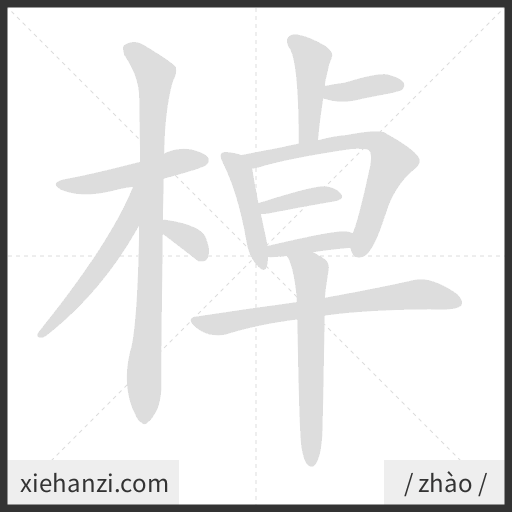 Ảnh động thứ tự nét chữ 棹 - cách viết từng nét