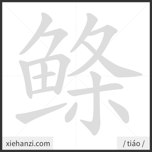 Ảnh động thứ tự nét chữ 鲦 - cách viết từng nét