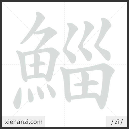 Ảnh động thứ tự nét chữ 鯔 - cách viết từng nét