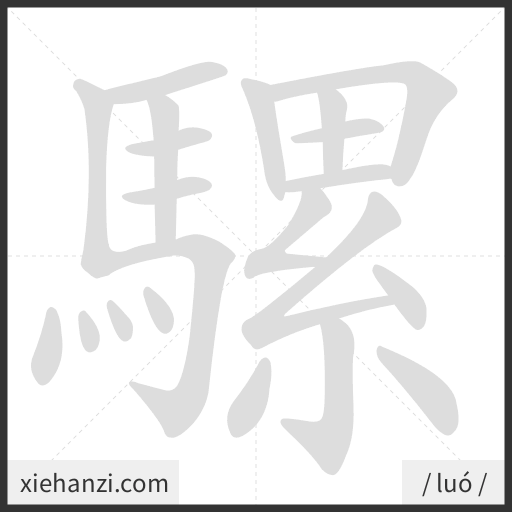 Ảnh động thứ tự nét chữ 騾 - cách viết từng nét