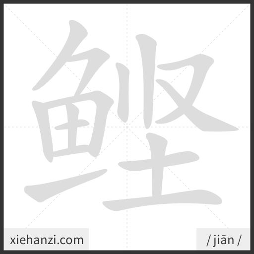 Ảnh động thứ tự nét chữ 鲣 - cách viết từng nét