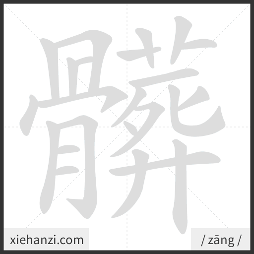 Ảnh động thứ tự nét chữ 髒 - cách viết từng nét