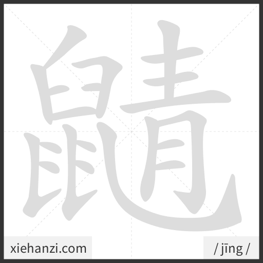 Ảnh động thứ tự nét chữ 鼱 - cách viết từng nét