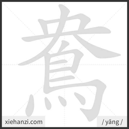 Ảnh động thứ tự nét chữ 鴦 - cách viết từng nét