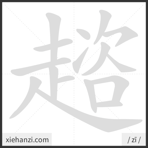 Ảnh động thứ tự nét chữ 趦 - cách viết từng nét