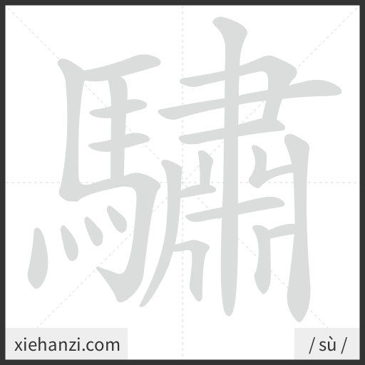Ảnh động thứ tự nét chữ 驌 - cách viết từng nét