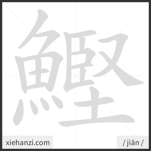 Ảnh động thứ tự nét chữ 鰹 - cách viết từng nét
