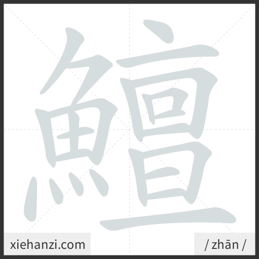 Ảnh động thứ tự nét chữ 鱣 - cách viết từng nét