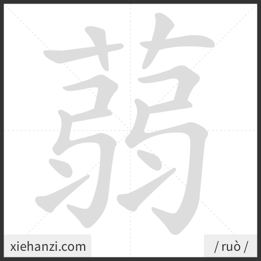 Ảnh động thứ tự nét chữ 蒻 - cách viết từng nét