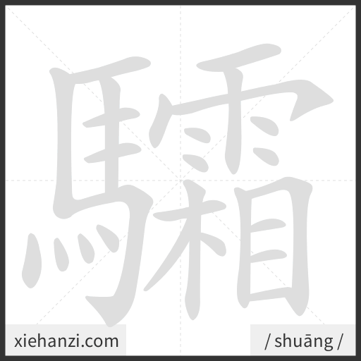 Ảnh động thứ tự nét chữ 驦 - cách viết từng nét
