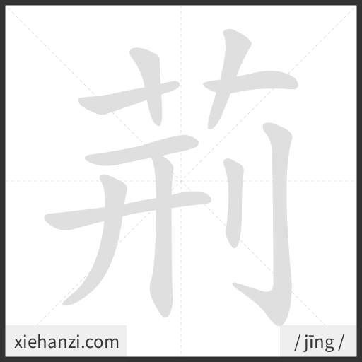 Ảnh động thứ tự nét chữ 荊 - cách viết từng nét