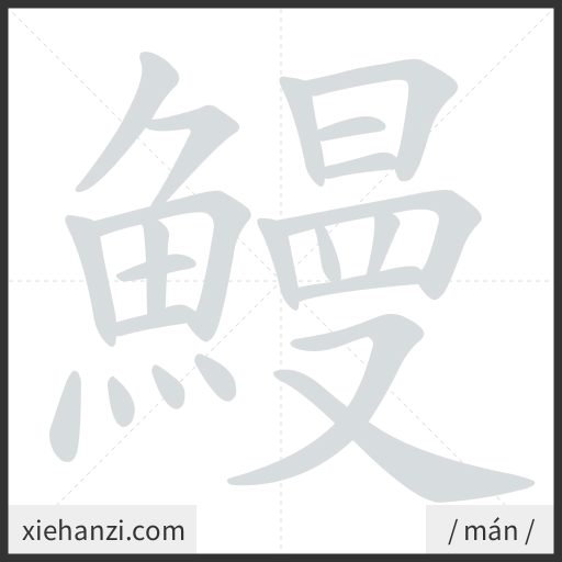 Ảnh động thứ tự nét chữ 鰻 - cách viết từng nét