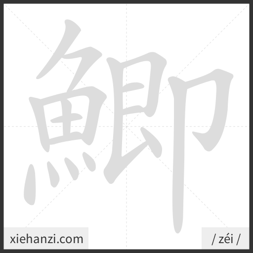 Ảnh động thứ tự nét chữ 鯽 - cách viết từng nét